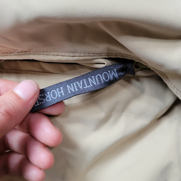 MOUNTAIN HORSE EQUESTRIAN Puffer Reversible Tan Gray Jacket Coat Woman's Large - Picture 13 of 13